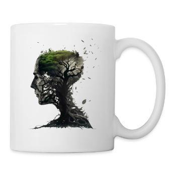 Organischer Baumkopf Geschenk - Tasse - Weiß - Rechts