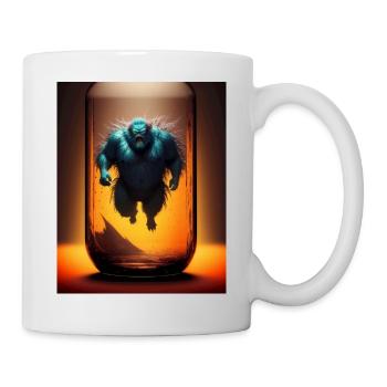 Monster in a empty jar - Mug - white - Right