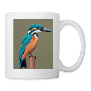 kingfisher on the branch - Mug - white - Right