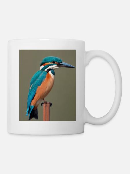 Eisvogel auf dem Ast - Tasse - Weiß