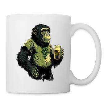 Beer Chimpanzee with Hops Shirt - Mug - white - Right
