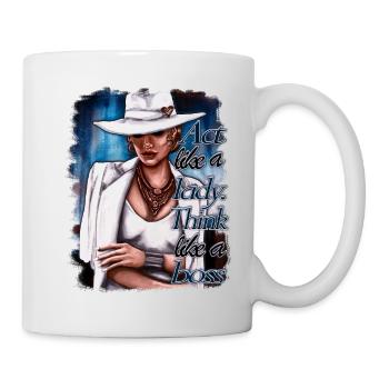 girlboss illustration woman - Mug - white - Right