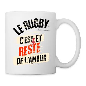 le rugby c'est, et reste de l'amour - Mug blanc - blanc - Droite
