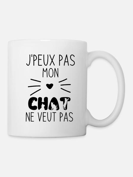 Mon Chat ne veut pas 2 - Mug blanc - blanc