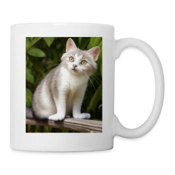 Chat persan blanc - Mug blanc - blanc - Droite