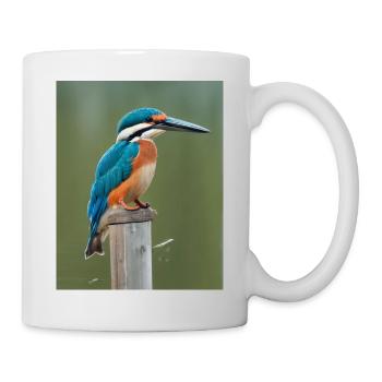 kingfisher on the branch - Mug - white - Right