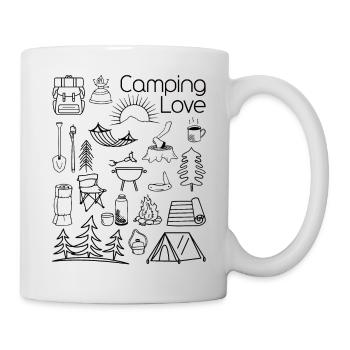 Camping Love Lineart schwarz - Tasse - Weiß - Rechts