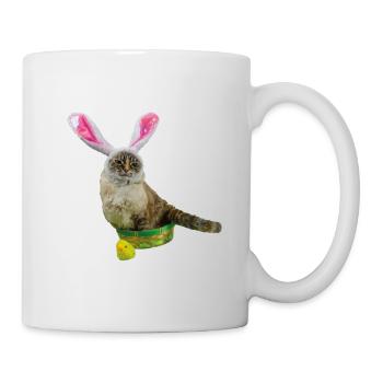 Katzen Geschenkidee, Ostergeschenk für Mann & Frau - Tasse - Weiß - Rechts