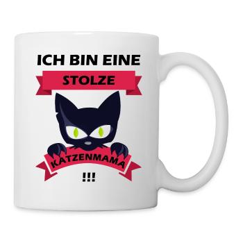 Stolze Katzenmama - Tasse - Weiß - Rechts