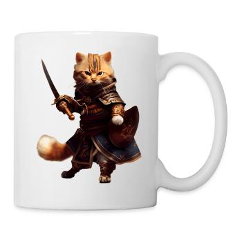 Katzen Pirat und Freibeuter mit Mantel und Degen - Tasse - Weiß - Rechts