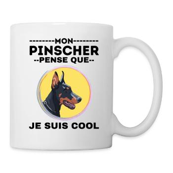 Chien de race PINSCHER 1 - Mug blanc - blanc - Droite