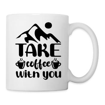 Take Coffee With You Camping Slogan - Mug - white - Right