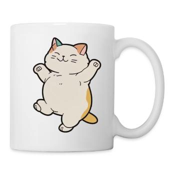 Kawaii mignon heureux chat coloré dansant - Mug blanc - blanc - Droite