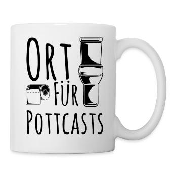 Ort für Pottcasts Podcast auf Toilette Tür - Tasse - Weiß - Rechts