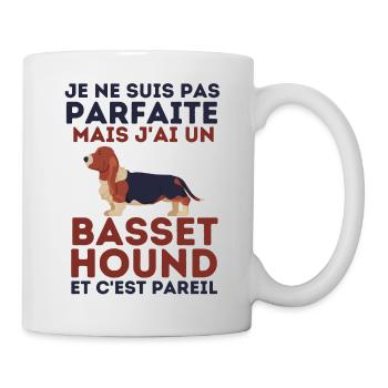 je ne suis pas parfaite mais jai un basset hound 2 - Mug blanc - blanc - Droite