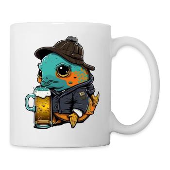 Poisson rouge avec motif sucré à la bière - Mug blanc - blanc - Droite