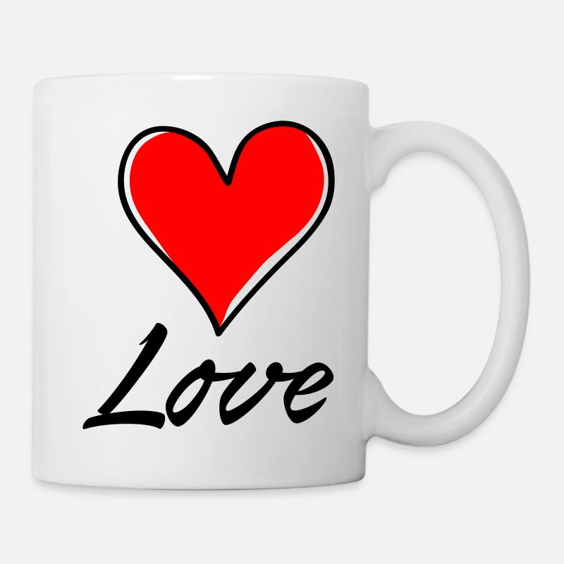 herz love - Tasse - Weiß