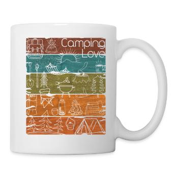 Camping Love lineart retro dunkel - Tasse - Weiß - Rechts