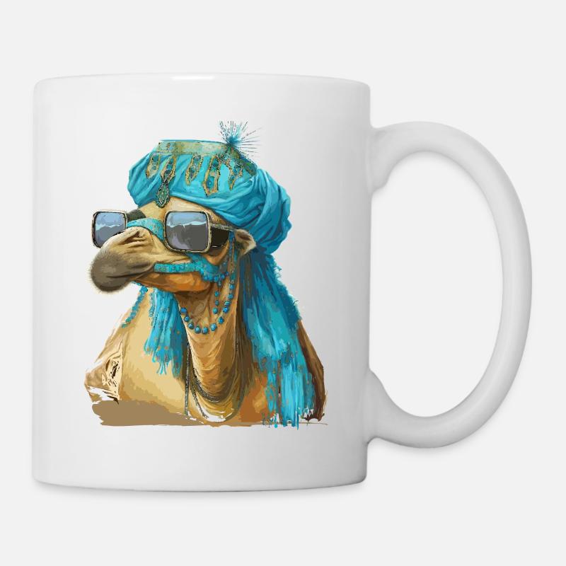 Chameau avec lunettes de soleil - Mug blanc - blanc