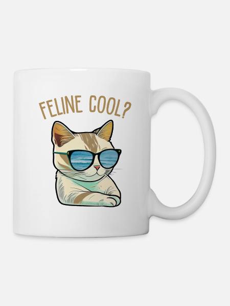 Feline Cool - Tasse - Weiß