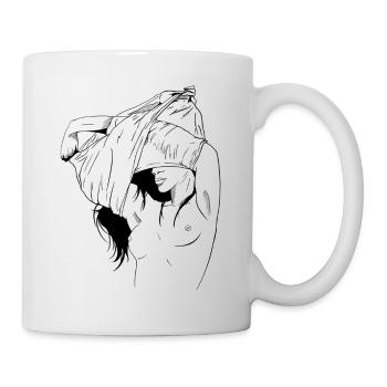 Undressing Woman - Tasse - Weiß - Rechts