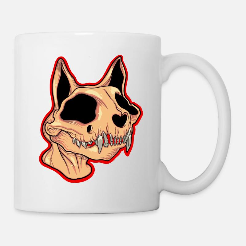 Katzenschädel - Tasse - Weiß