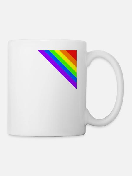Regenbogen Geschenkidee Ecke bunt - Tasse - Weiß