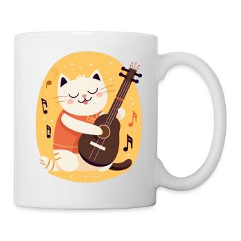 Cute cat with guitar - Mug - white - Right