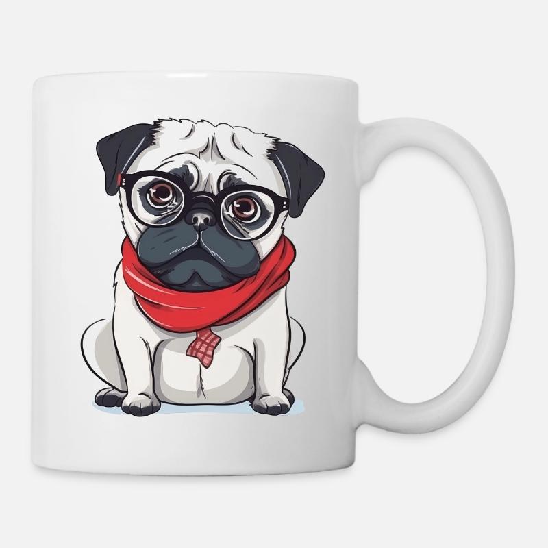 Mops - Tasse - Weiß