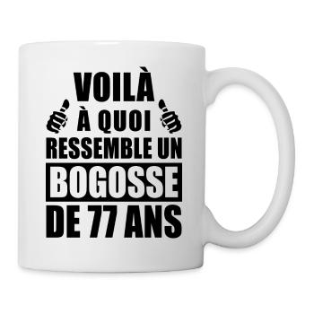 bogosse de 77 ans / cadeau anniversaire 77 ans - Mug blanc - blanc - Droite