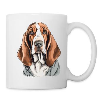 Basset Hound - Tasse - Weiß - Rechts