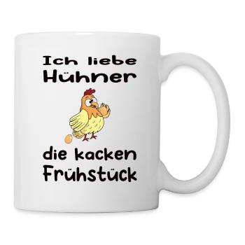 Ich liebe Hühner - Huhn Eier Frühstück - Tasse - Weiß - Rechts