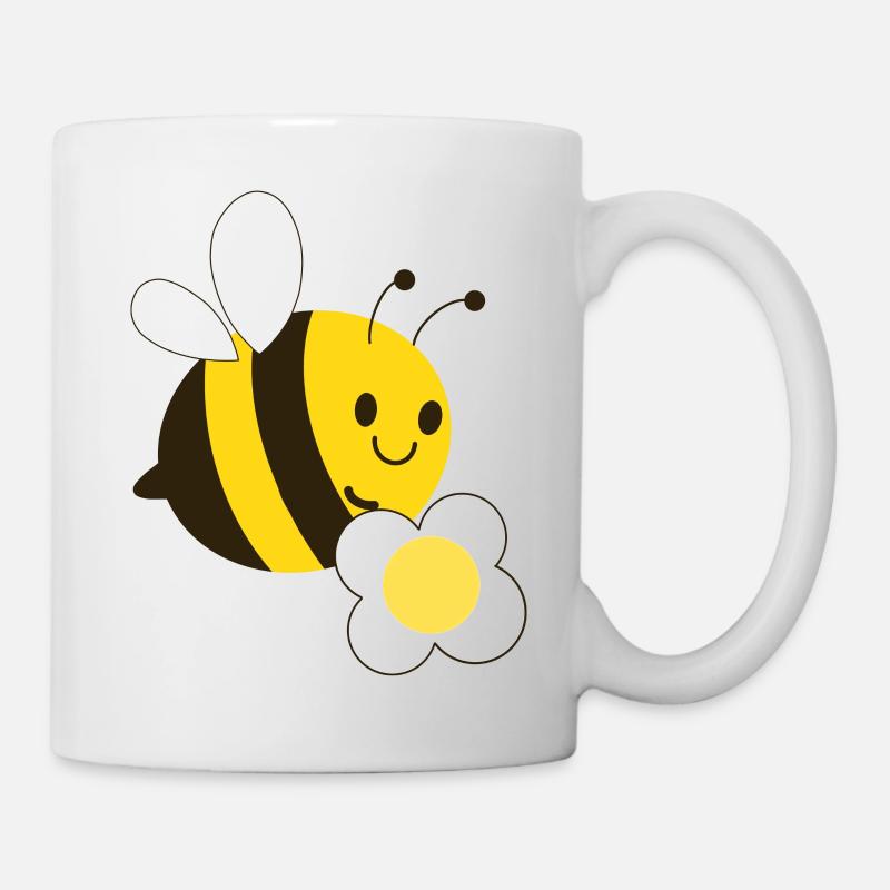 Bee with flower - Mug - white