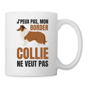 Border collie chien doux - Mug blanc - blanc - Droite