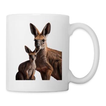 Maman kangourou mignonne avec son bébé avec maman - Mug blanc - blanc - Droite