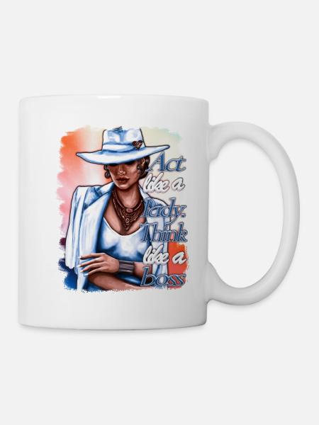 girlboss illustration woman bright - Mug - white