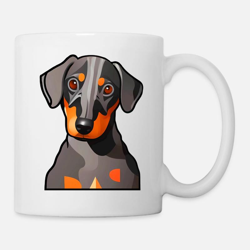 Dachshund Design Graphic Motif - Mug - white