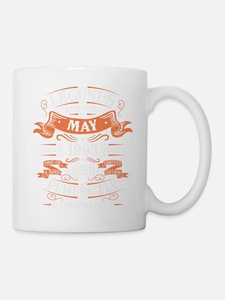 Vintage Flourish Cadeau Anniversaire Mai 1993 - Mug blanc - blanc
