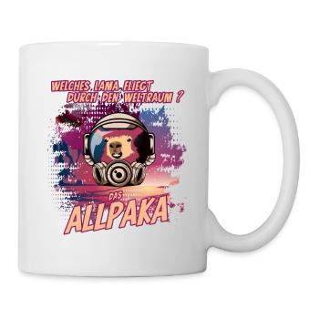 Lustiges Alpaka Lama Weltraum Spruch Comic - Tasse - Weiß - Rechts