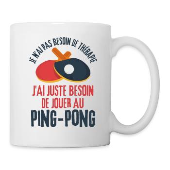 Jouer au ping pong - Mug blanc - blanc - Droite