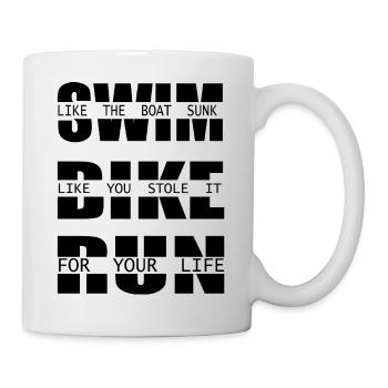 Triathlon Swim Bike Run Marathon - Tasse - Weiß - Rechts