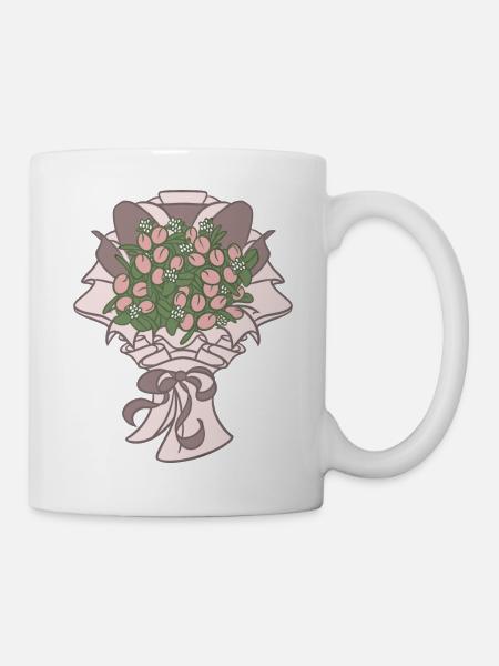 Schöner Blumenstrauß - Tasse - Weiß