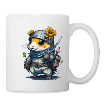 Mit diesem Design wirst du zum Ninja Hamster - Tasse - Weiß - Rechts