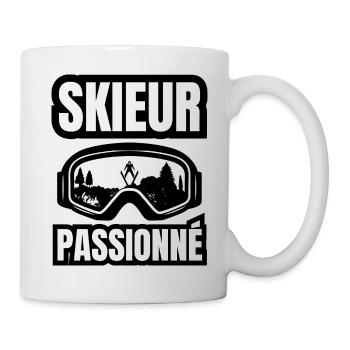 skieur passionné - Mug blanc - blanc - Droite