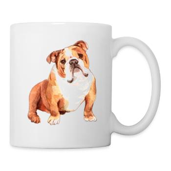 Bulldog and Bulldog face - Mug - white - Right