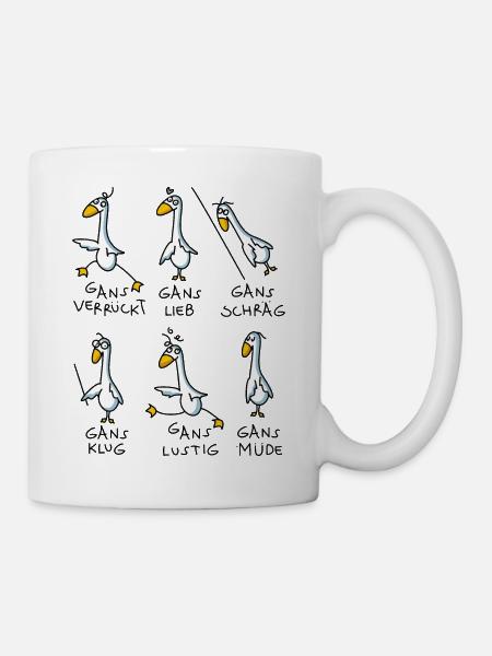 Gans lustig - Tasse - Weiß