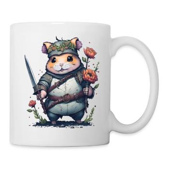 Hamster-Samurai: Ninja Hamster-Held - Tasse - Weiß - Rechts