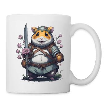 Hamster - Ninja Krieger: Blumige Kämpfer - Tasse - Weiß - Rechts