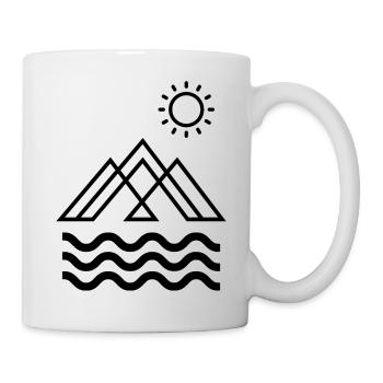 Montagne plage soleil - Mug blanc - blanc - Droite