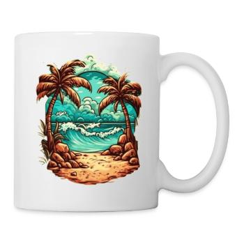 Insel Urlaub Strand Geschenk - Tasse - Weiß - Rechts